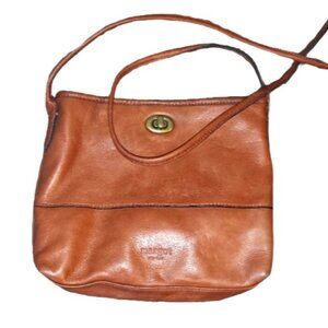 Margot Leather Turnlock Purse Brown